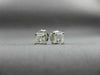 ESTATE .47CT PRINCESS DIAMOND 14KT WHITE GOLD 3D FOUR PRONG STUD EARRINGS #16718