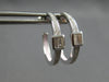 .31CT DIAMOND 14KT WHITE GOLD 3D CLASSIC ROUND & BAGUETTE HOOP HANGING EARRINGS