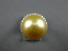 EXTRA LARGE .44CT DIAMOND & AAA GOLDEN SOUTH SEA PEARL 18K YELLOW GOLD HALO RING