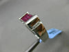 ESTATE 2.06CT DIAMOND & RUBY 18KT WHITE GOLD RECTANGULAR HANDCRAFTED MENS RING