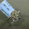 ESTATE LARGE .47CT DIAMOND 18KT WHITE GOLD FLOWER CLUSTER PROMISE RING BEAUTIFUL