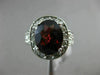 ESTATE LARGE 4.49CT DIAMOND & AAA GARNET 14KT WHITE GOLD OVAL FILIGREE FUN RING