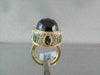 ANTIQUE WIDE 14KT GOLD YELLOW 30.03CT SMOKY TOPAZ & DIAMOND OVAL COCKTAIL RING