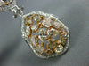 LARGE 7.54CT WHITE & MULTI COLOR DIAMOND 18KT WHITE & ROSE GOLD HANGING EARRINGS
