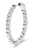 ESTATE 4.0CT DIAMOND 14KT WHITE GOLD 3D ROUND INSIDE OUT HOOP HANGING EARRINGS