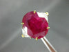 ANTIQUE LARGE 9.97CT DIAMOND & BURMESE RUBY 18KT GOLD & PLATINUM ENGAGEMENT RING