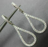 ESTATE .90CT DIAMOND 18KT WHITE GOLD 3D CLASSIC OPEN TEAR DROP HANGING EARRINGS
