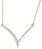 ESTATE .20CT DIAMOND 14KT WHITE GOLD ROUND & MARQUISE V SHAPE FUN NECKLACE