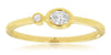 ESTATE .17CT DIAMOND 14K YELLOW GOLD OVAL & ROUND 2 STONE BEZEL ETOILE LOVE RING