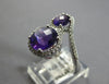 LARGE 3.57CT DIAMOND & AAA AMETHYST 14KT WHITE GOLD 3D DOUBLE CIRCULAR LOVE RING