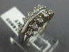 ANTIQUE WIDE .38CT DIAMOND 14KT WHITE GOLD DOUBLE ROW ANNIVERSARY RING #18803