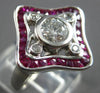 LARGE 1.17CT DIAMOND & AAA RUBY 18KT WHITE GOLD ENGAGEMENT RING 28179