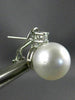 ESTATE LARGE .26CT DIAMOND & AAA SOUTH SEA PEARL 14K WHITE GOLD CLIP ON EARRINGS