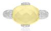 ESTATE 7.11CT DIAMOND & AAA CITRINE 14KT WHITE GOLD 3D OVAL & ROUND FUN RING