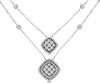 LARGE 1.03CT DIAMOND 14KT WHITE GOLD 3D CLUSTER GEOMETRICAL BY THE YARD NECKLACE