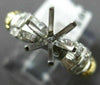 ANTIQUE .55CT DIAMOND 14K 2 TONE GOLD 3D ROUND SEMI MOUNT ENGAGEMENT RING #22407