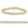 ESTATE 10.0CT DIAMOND 14KT YELLOW GOLD 3D CLASSIC ROUND 3 PRONG TENNIS BRACELET