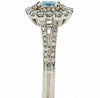 LARGE CERTIFIED 2.02CT BLUE PINK & WHITE DIAMOND 18KT WHITE GOLD ENGAGEMENT RING
