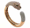 10.85CT WHITE & PINK DIAMOND & AAA EMERALD 18K WHITE & ROSE GOLD BANGLE BRACELET