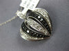 ESTATE 1.33CT WHITE & BLACK DIAMOND 18KT WHITE GOLD 3D PUFF HEART PENDANT