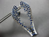 EXTRA LARGE 4.59CT DIAMOND & AAA SAPPHIRE 18KT WHITE GOLD 3D COCKTAIL EARRINGS