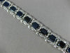 ESTATE EXTRA LARGE 32.53CT DIAMOND & AAA SAPPHIRE 14K WHITE GOLD TENNIS BRACELET