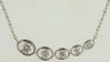 ESTATE .25CT DIAMOND 14KT WHITE GOLD 3D ROUND 5 STONE JOURNEY OVAL LOVE NECKLACE