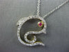 .26CT DIAMOND & AAA RUBY 14KT TWO TONE GOLD 3D LUCKY HAPPY FISH FLOATING PENDANT