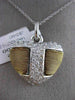 ESTATE LARGE .62CT DIAMOND 14K WHITE & YELLOW GOLD MULTI ROPE HEART LOVE PENDANT