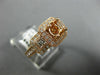 ESTATE WIDE .68CT DIAMOND 14KT ROSE GOLD SQUARE HALO SEMI MOUNT ENGAGEMENT RING