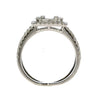 LARGE 1.17CT DIAMOND 18KT WHITE GOLD 3D ROUND & BAGUETTE CLUSTER HALO LOVE RING