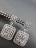 LARGE 3.41CT DIAMOND 18KT WHITE GOLD ROUND & BAGUETTE DOUBLE HALO STUD EARRINGS