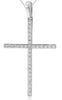 ESTATE .26CT DIAMOND 14KT WHITE GOLD 3D ROUND CLASSIC CROSS FLOATING PENDANT