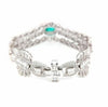 EXTRA LARGE 16.19CT DIAMOND & AAA EMERALD 18K WHITE GOLD 3D CUFF TENNIS BRACELET