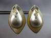 EXTRA LARGE .14CT DIAMOND & AAA PEARL 14K 2 TONE GOLD 3D HANGING EARRINGS #27898