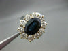 ESTATE LARGE 5.10CT DIAMOND & AAA SAPPHIRE 14KT WHITE GOLD OVAL CLUSTER RING