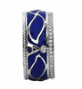 .30CT DIAMOND & BLUE ENAMEL 18K WHITE GOLD 3D MULTI LEAF A INITIAL FUN LOVE RING