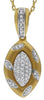 .21CT DIAMOND 14KT YELLOW GOLD 3D MARQUISE SHAPE MULTI LEAF ETOILE FUN PENDANT