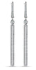 ESTATE 1.14CT DIAMOND 18KT WHITE GOLD 3D CLASSIC DOUBLE BAR HANGING EARRINGS