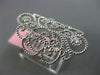 ESTATE WIDE .18CT ROUND DIAMOND 14KT WHITE GOLD CLASSIC OPEN FLOWER ETOILE RING
