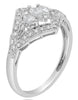 .47CT DIAMOND 14KT WHITE GOLD 3D round & MARQUISE OPEN FILIGREE GEOMETRICAL RING