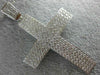 EXTRA LARGE 2.16CT DIAMOND 18KT WHITE GOLD CLASSIC MULTI ROW PAVE CROSS PENDANT