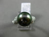 ESTATE .26CT DIAMOND 14KT WHITE GOLD 3D AAA TAHITIAN PEARL PAVE SOLITAIRE RING