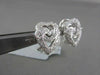 ANTIQUE 18KT DOUBLE HEART HANGING .83CT DIAMONDS GOLD EARRINGS AMAZING!!!!!!!!!!