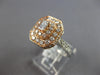 LARGE 1.6CT DIMAOND 14KT WHITE & ROSE GOLD ROUND & BAGUETTE HALO ENGAGEMENT RING