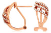 ESTATE .25CT DIAMOND 14KT ROSE GOLD MULTI ROW LEAF CLIP ON FUN HANGING EARRINGS