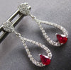 .62CT DIAMOND & AAA RUBY 14KT WHITE GOLD CLASSIC TEAR DROP HANGING FUN EARRINGS