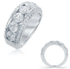 LARGE 2.29CT DIAMOND 14KT WHITE GOLD 3 ROW CHANNEL PAVE CLASSIC ANNIVERSARY RING