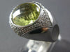 EXTRA LARGE 6.85CT DIAMOND & AAA GREEN AMETHYST 18K WHITE GOLD OVAL & ROUND RING
