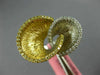 WIDE .34CT WHITE & FANCY YELLOW DIAMOND 18K 2 TONE GOLD DOUBLE SHELL FLOWER RING